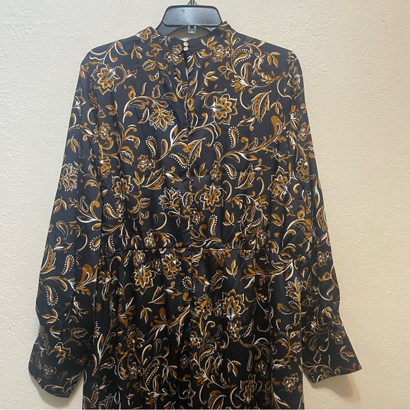 ESTELLE Womens Capitano Paisley Print Brown Navy Plus Size 2X Dress NEW - Picture 10 of 12